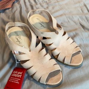 Light pink suede chuck heals. Never worn. Smoke free home